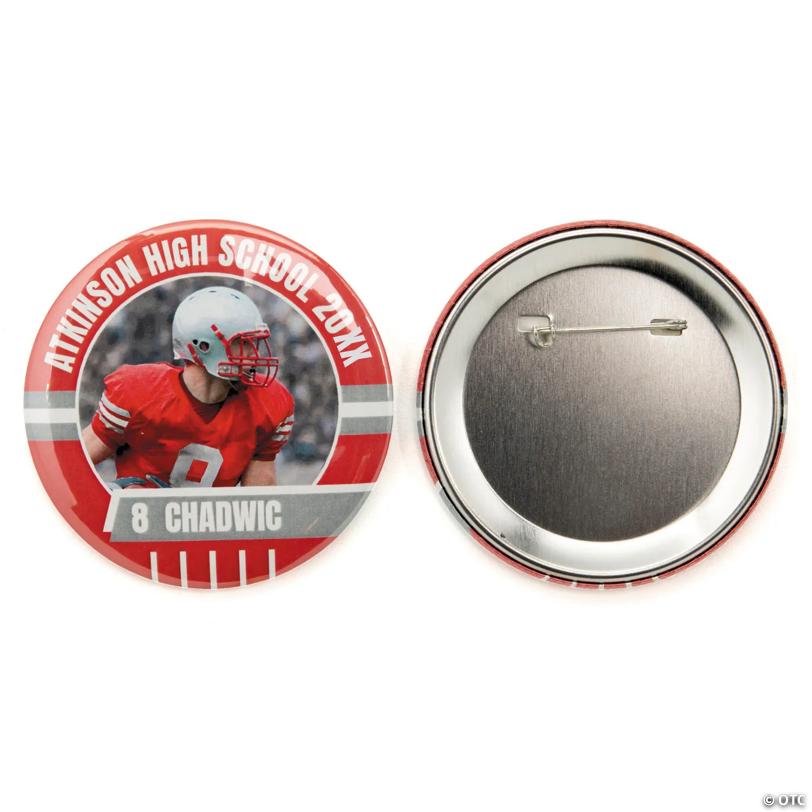 Personalized Football Buttons - 12 Pc. | USA Decoration®