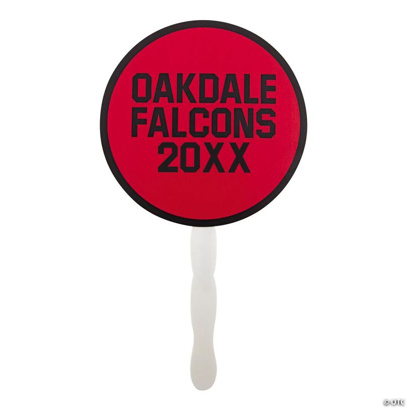 Personalized Open Text Round Hand Fans - 12 Pc. | USA Decoration®