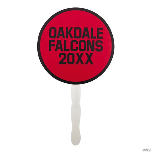 Personalized Open Text Round Hand Fans - 12 Pc. | USA Decoration®