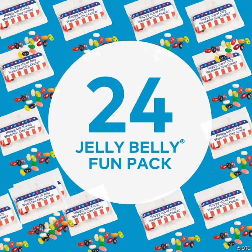 Personalized Patriotic Jelly Belly Clear Fun Packs - 24 Pc.