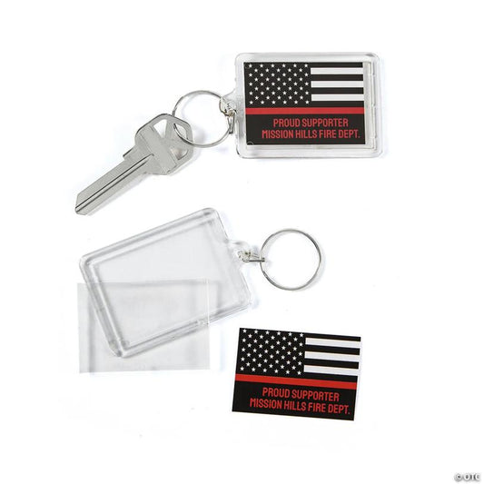 Personalized Thin Line Keychains - 12 Pc.