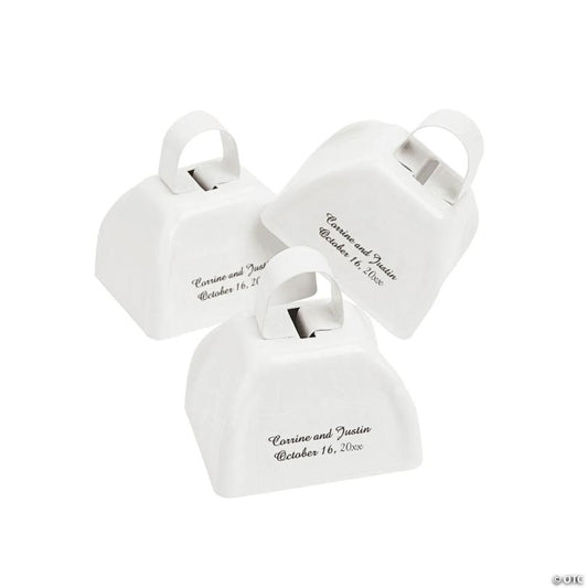 Personalized White Cowbells - 12 Pc. | USA Decoration®