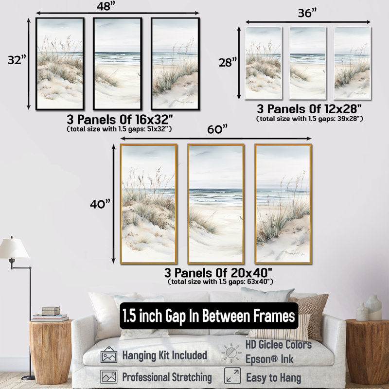 Pimental - Coastal Ocean Canvas Wall Art Set