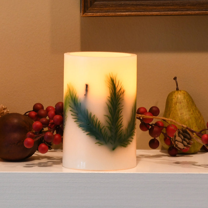 Pine Needle Battery Operated Wax LED Candle