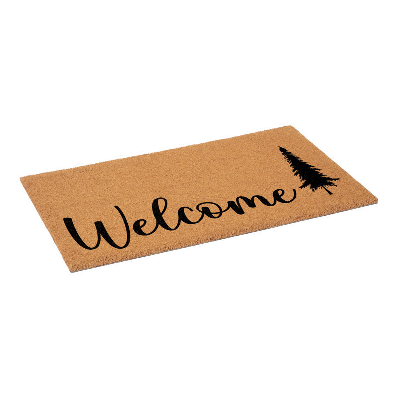 Pine Tree Welcome Doormat, 17" x 29"