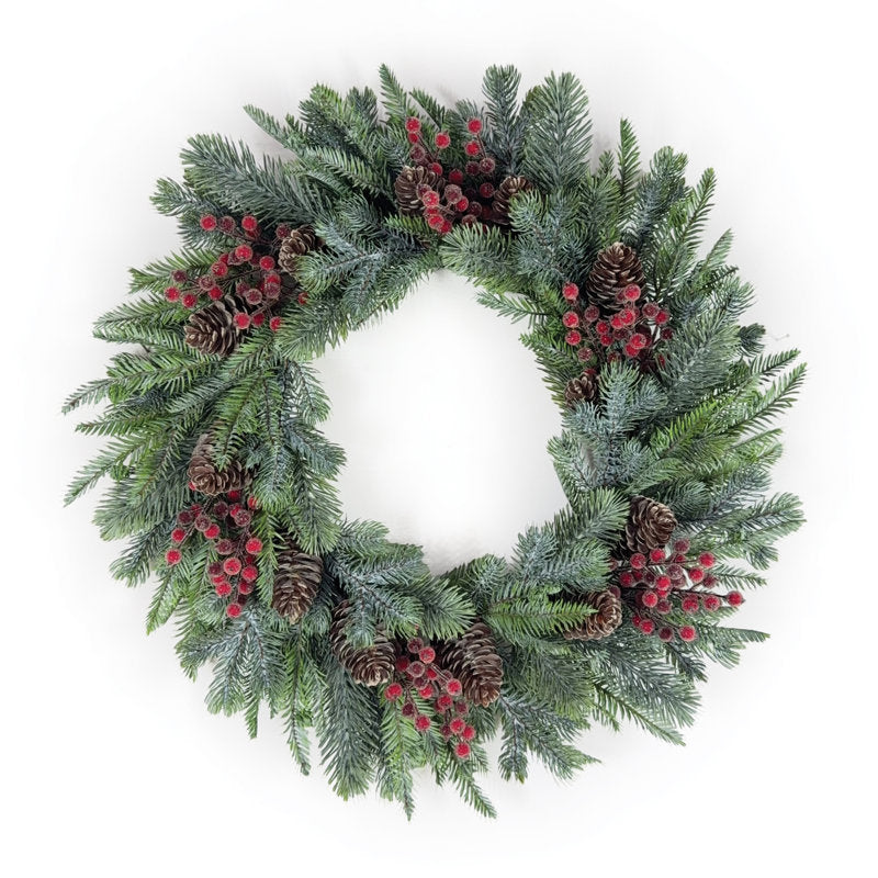 24" pine Christmas wreath with berries