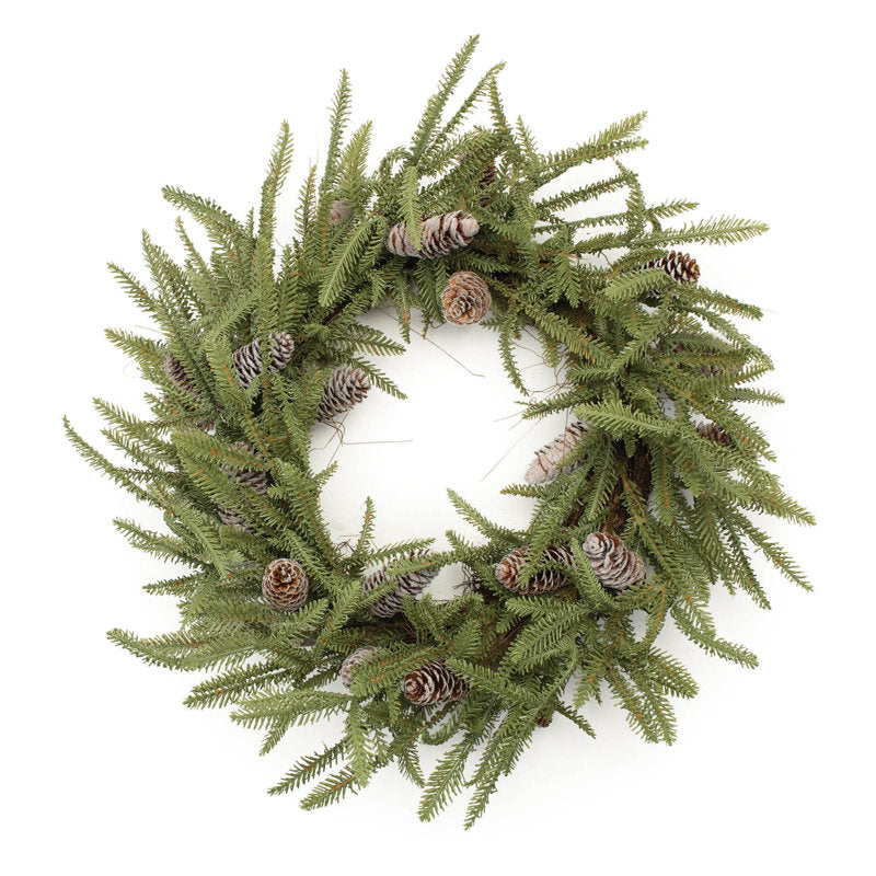24" pine Christmas wreath with pinecones