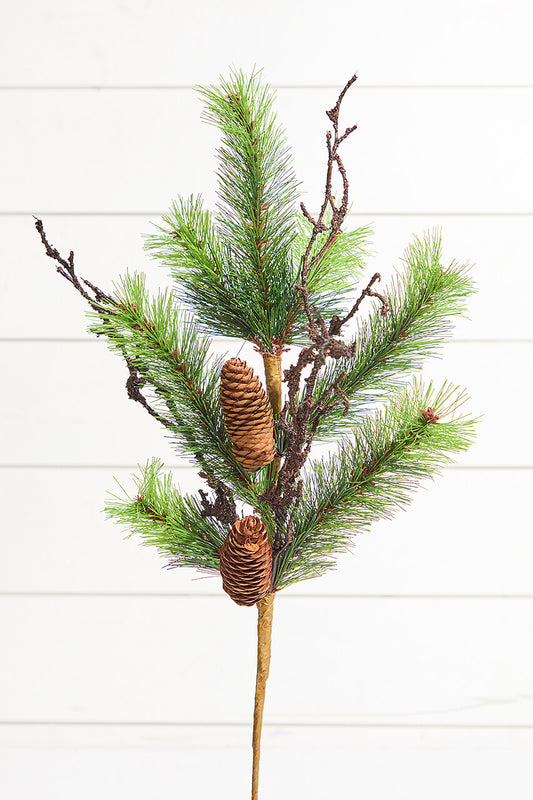 22" Pine Spray for Natural Seasonal Arrangements and Greenery Accents