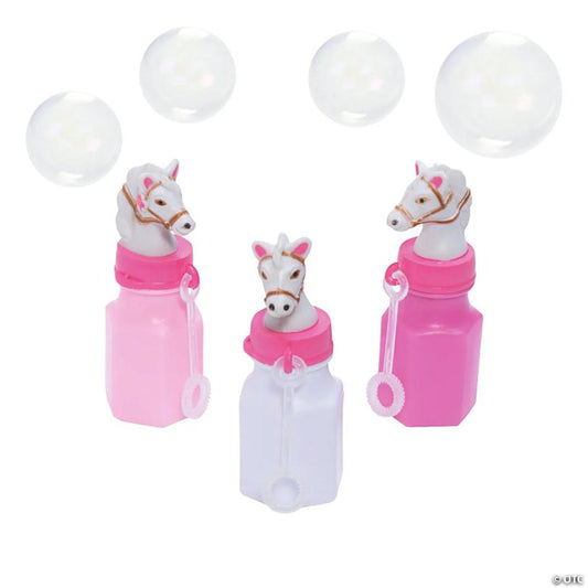 Pink Cowgirl Bubble Bottles - 12 Pc.