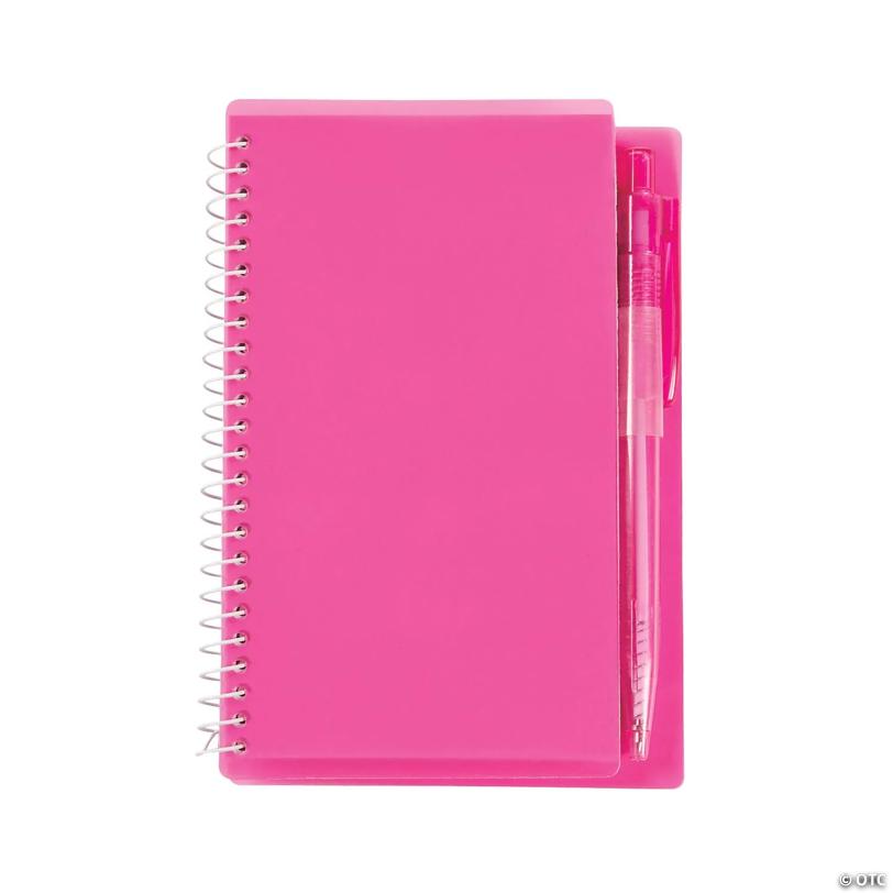 Pink Spiral Notebooks with Pens - 12 Pc. | USA Decoration®