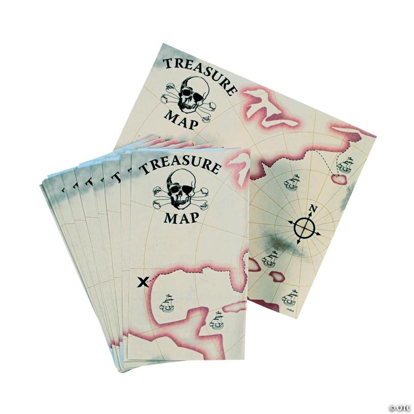 Pirate Treasure Maps - 24 Pc.