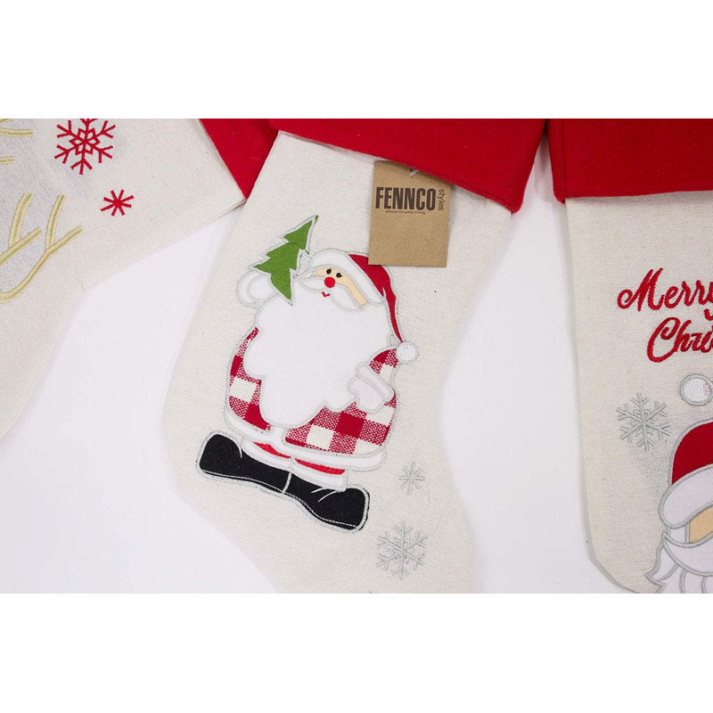 Plaid Santa Claus Holiday Christmas Hanging Stocking, 1-Pack