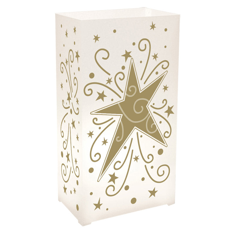 Plastic Luminaria Lanterns - Gold Star