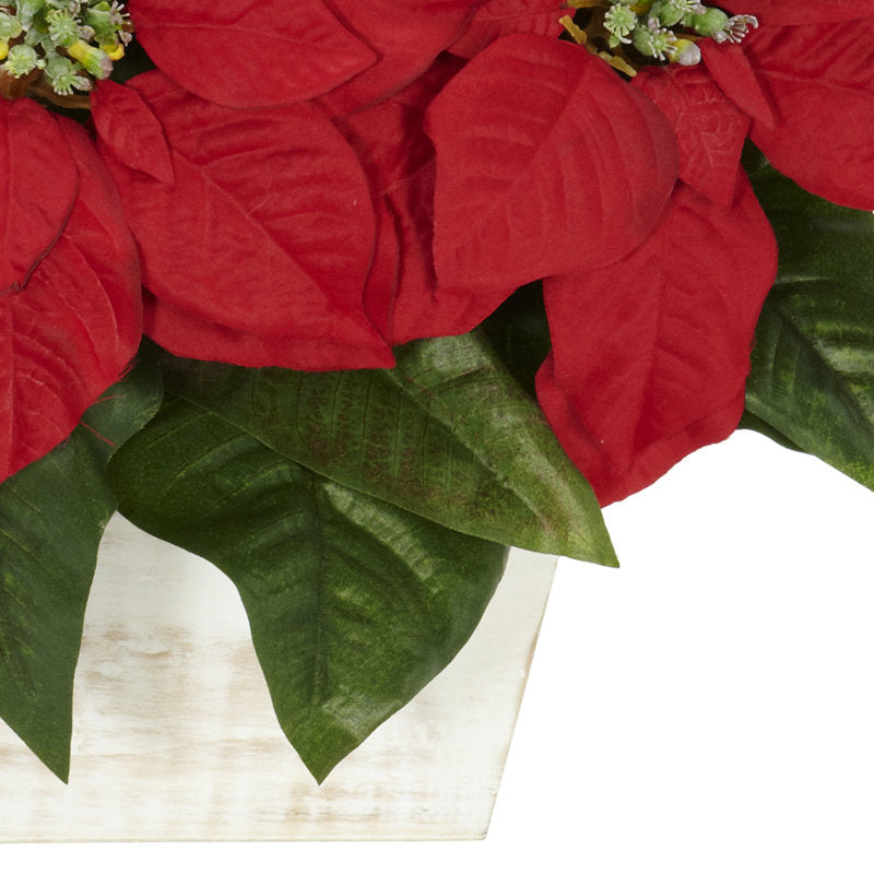 Poinsettia floral arrangements in planters