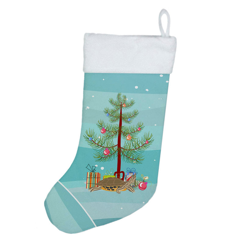 Pond Slider Turtle Merry Christmas Stocking