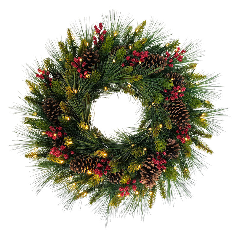 Pre-lit Christmas wreath