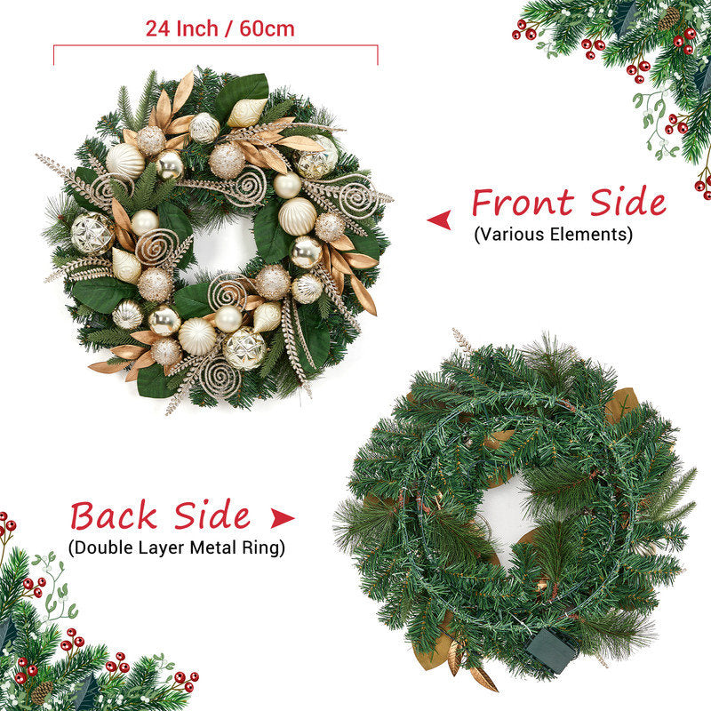 Artificial Christmas Wreath hanging on a front door