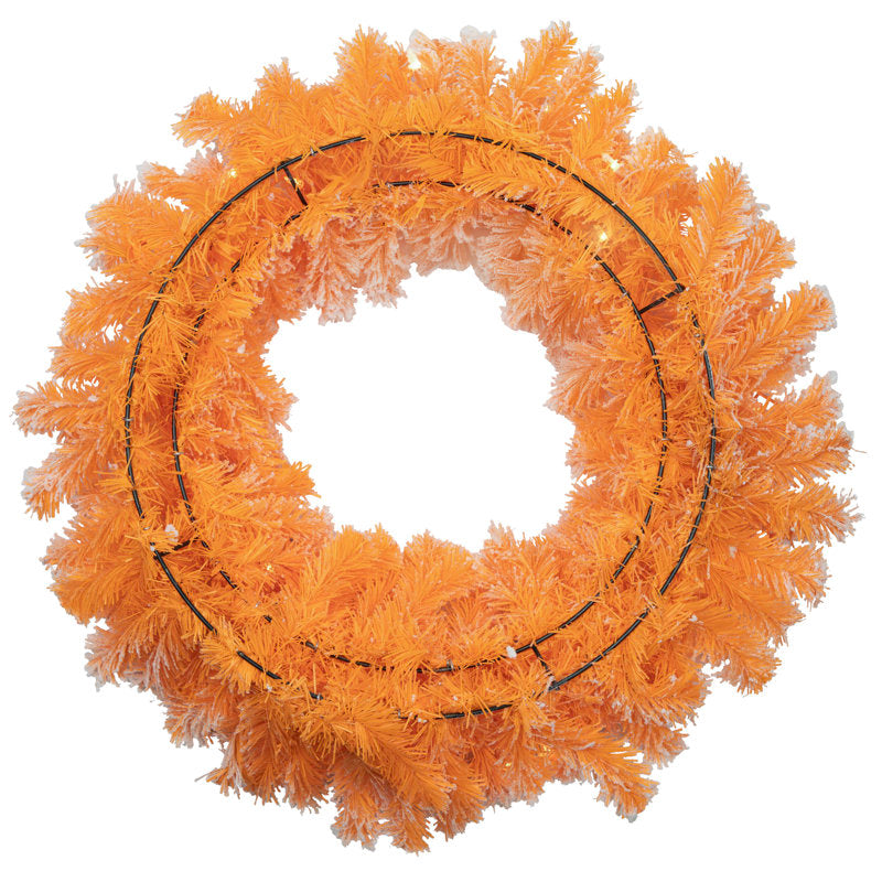 Pre-lit flocked pine Christmas wreath