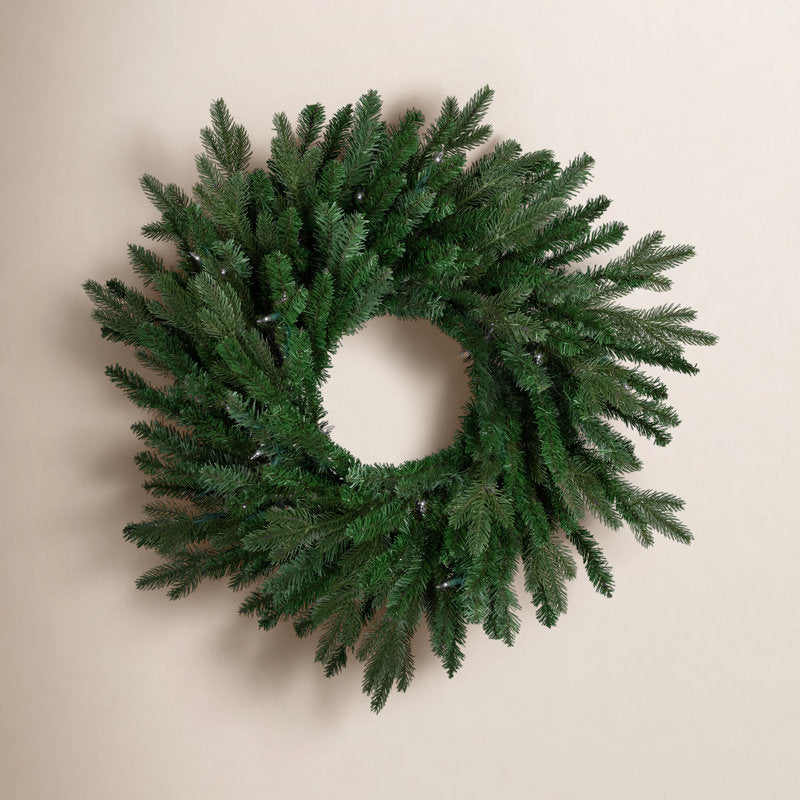 Pre-Lit Grande Spruce Artificial Christmas Wreath Clear Lights