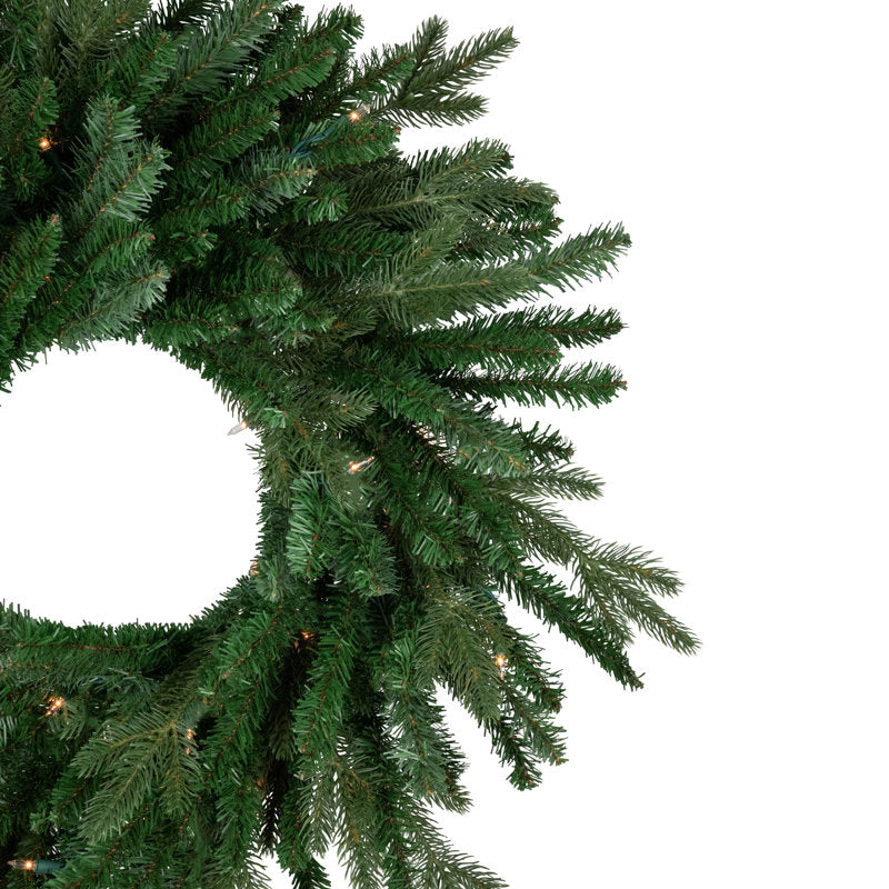 Pre-Lit Grande Spruce Artificial Christmas Wreath Clear Lights