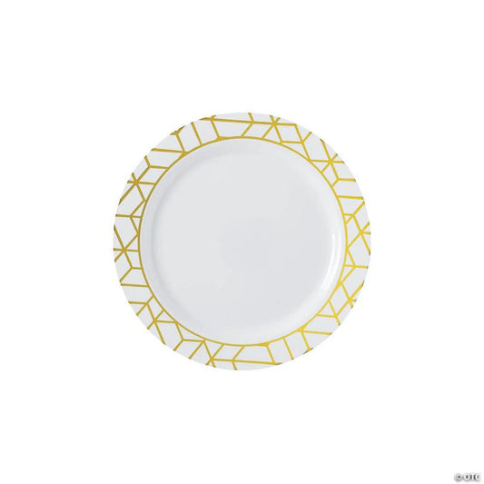 Premium Geometric Plastic Dessert Plates – 25 Pieces | USA Decoration®
