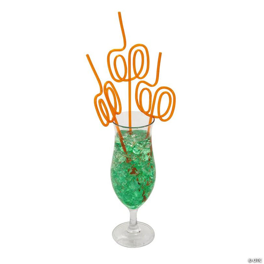 Pumpkin BPA-Free Plastic Silly Straws - 12 Pc.