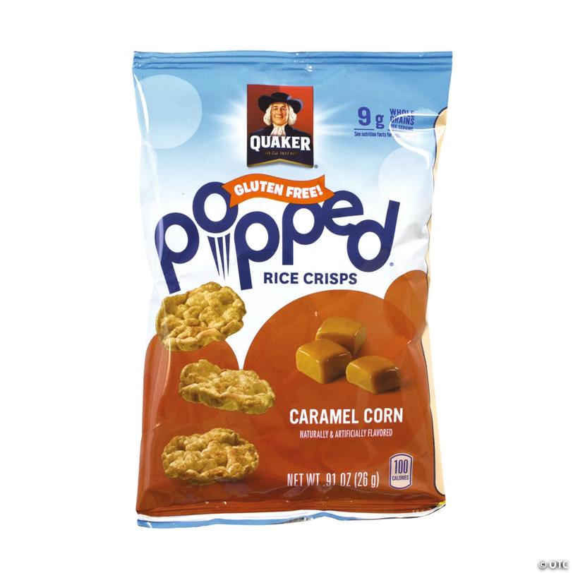 Quaker Popped Rice Crisps Caramel Corn, .67 oz, 60 Count