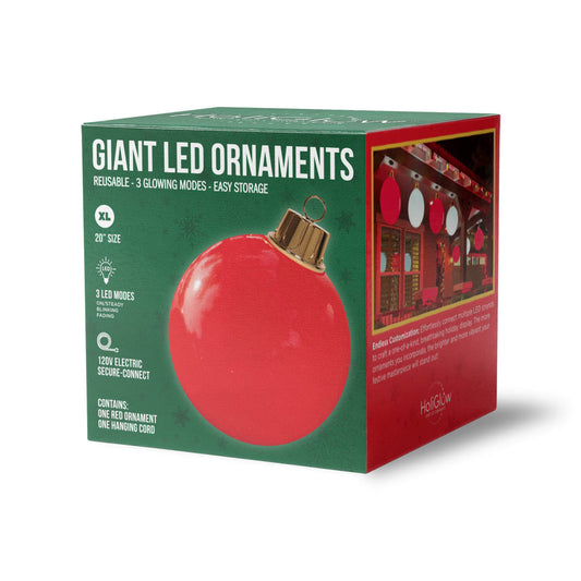 20" Inflatable LED Ornament – Red Holiday Decor