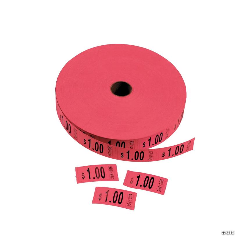 Red $1.00 Single Roll Tickets | USA Decoration®