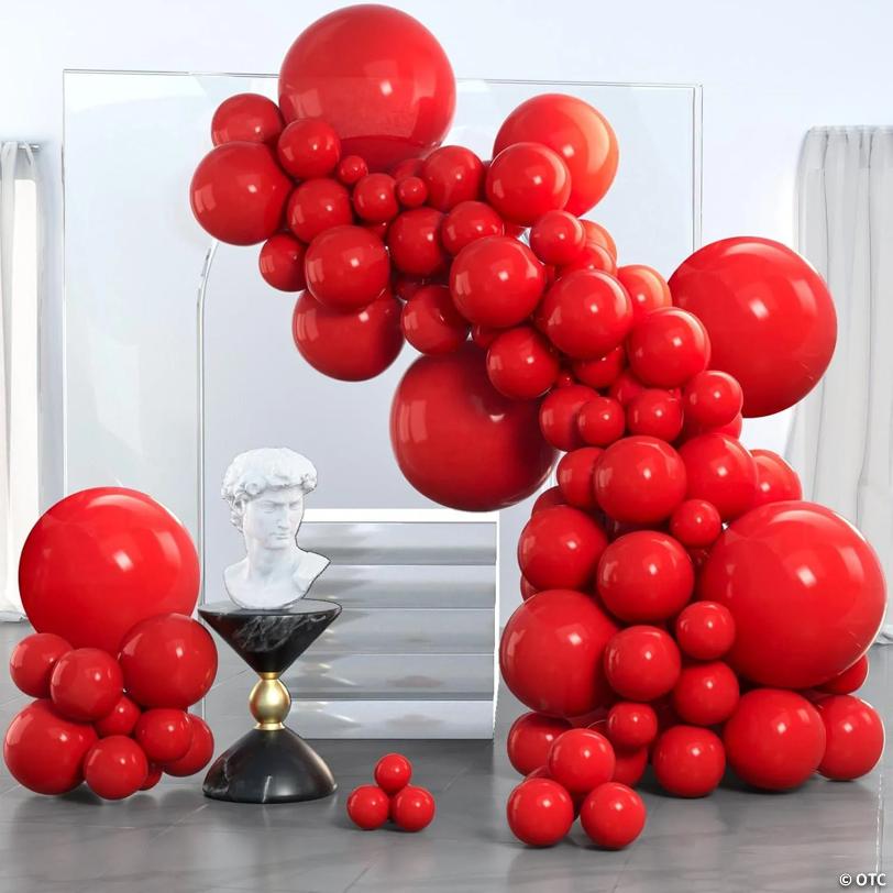 Red Balloons 130 Pcs Different Sizes Of 18 12 10 5 Inch Matte Red Latex Balloon Arch Kit Garland For Valentine'S Day Graduation Memorial Day Christmas Birthday