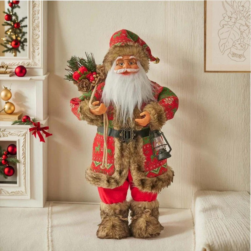 18" Standing Santa Christmas Figure with Snow Shoes and Presents