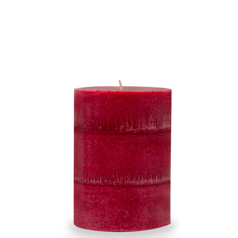 Red Scented Hand-Crafted Pillar Candles