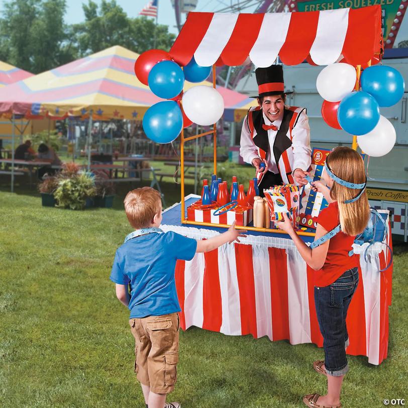 Red, White & Blue Carnival Bottle Ring Toss Game - 25 Pc.