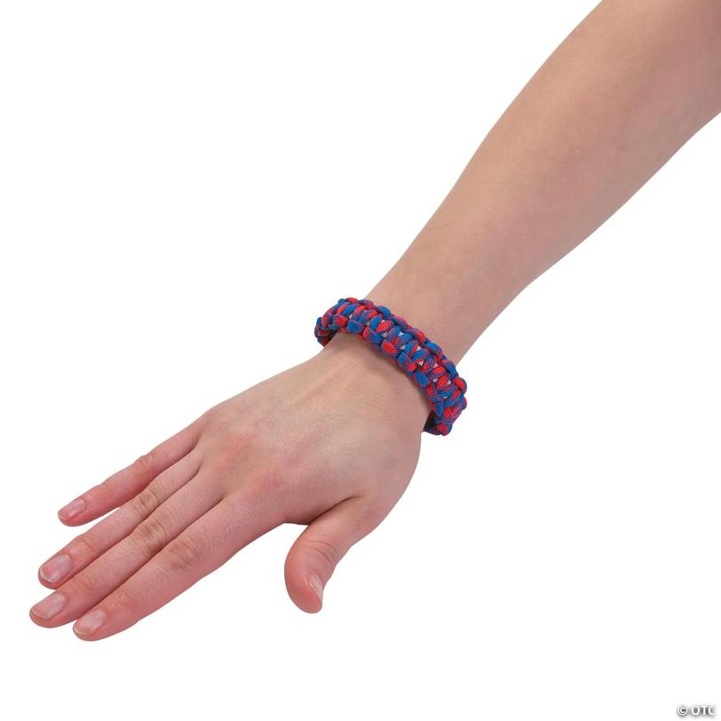 Red, White & Blue Paracord Bracelet Craft Kit - Makes 12
