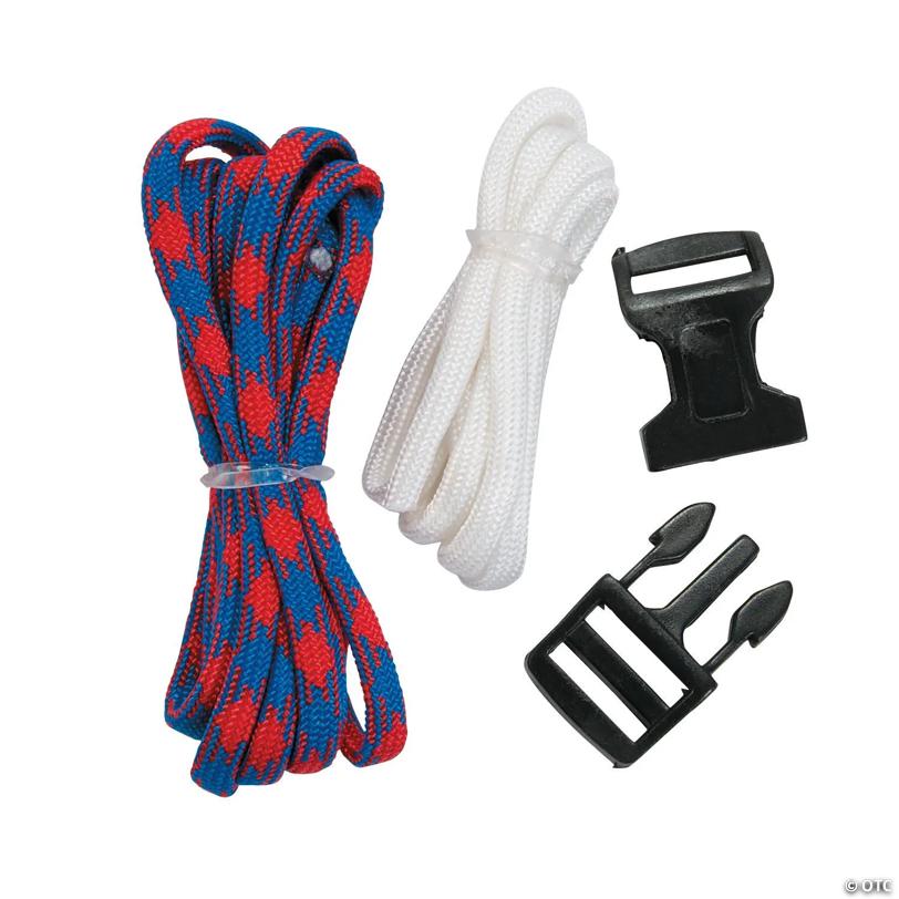 Red, White & Blue Paracord Bracelet Craft Kit - Makes 12
