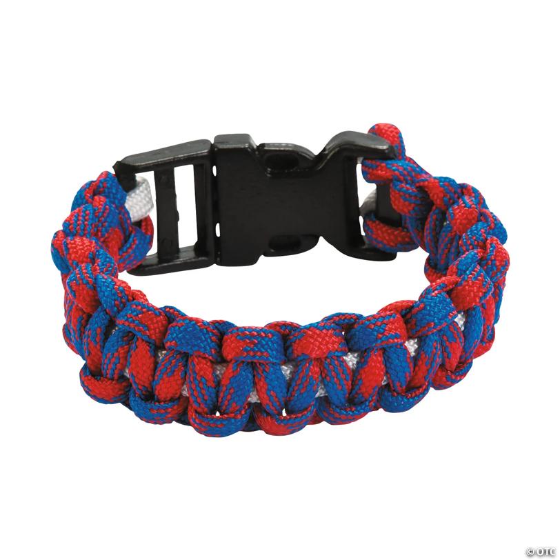 Red, White & Blue Paracord Bracelet Craft Kit - Makes 12