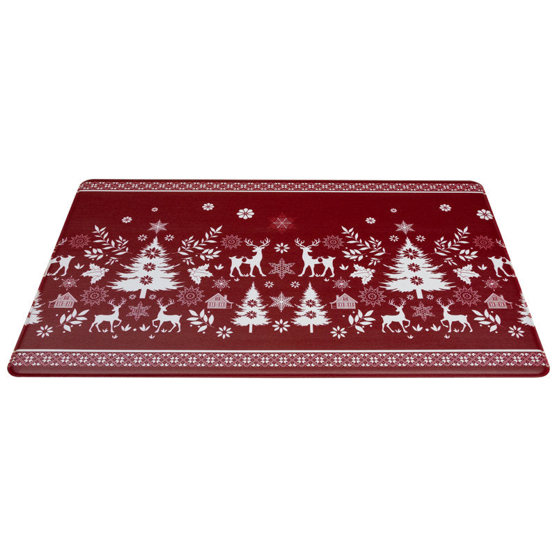 Reindeer And Snowflakes Kitchen Comfort Anti-Fatigue Christmas Floor Mat - 17.75" X 29.5"