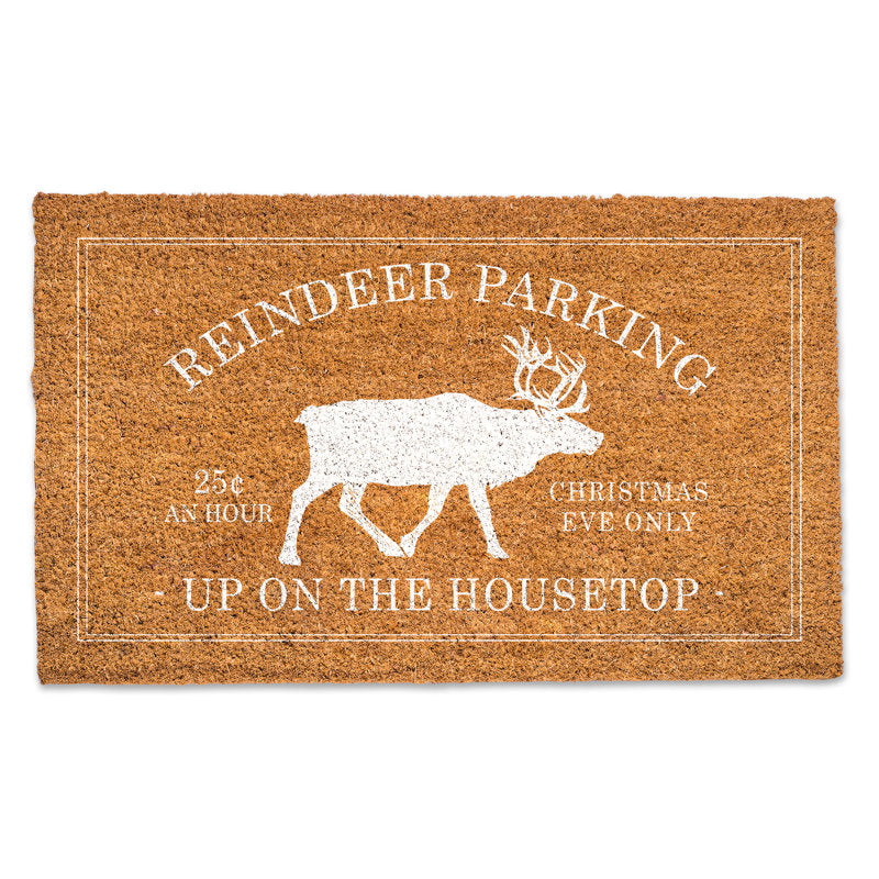 Reindeer Parking Coir Doormat