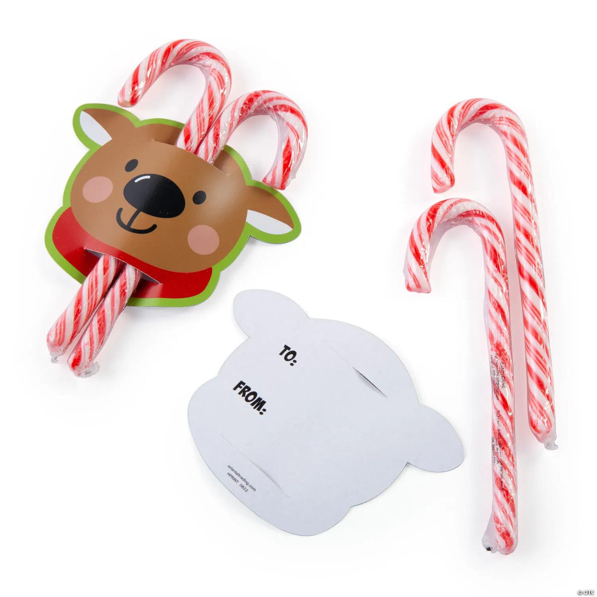Reindeer peppermint candy cane handout kit for 12
