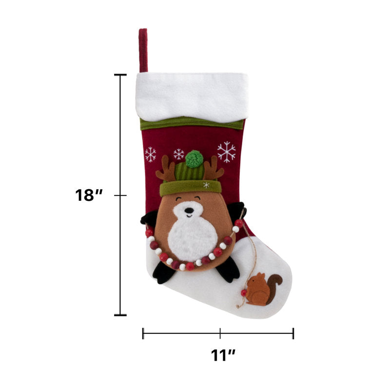 Reindeer Snowcap with Custom Name Stocking
