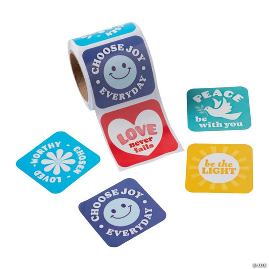 Religious Simple Sayings Sticker Roll - 100 Pc. | USA Decoration®