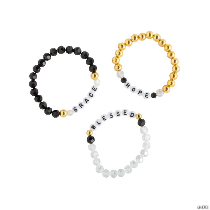 Religious Tween Beaded Bracelets - 12 Pc.
