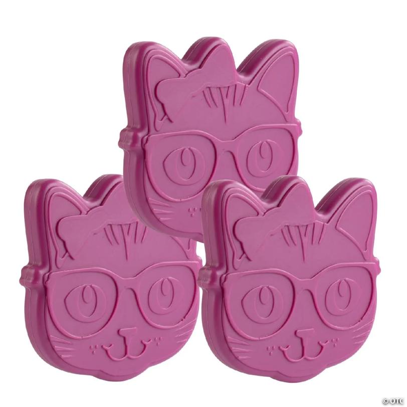 Reusable Hard Ice Pack for Lunch Box, Bento or Bag (3 Pack Ice Kitty) - Keep Cool Freezer Cold Packs, Lasts for Hours - Great for Kids or Adults, Long-Lasting,
