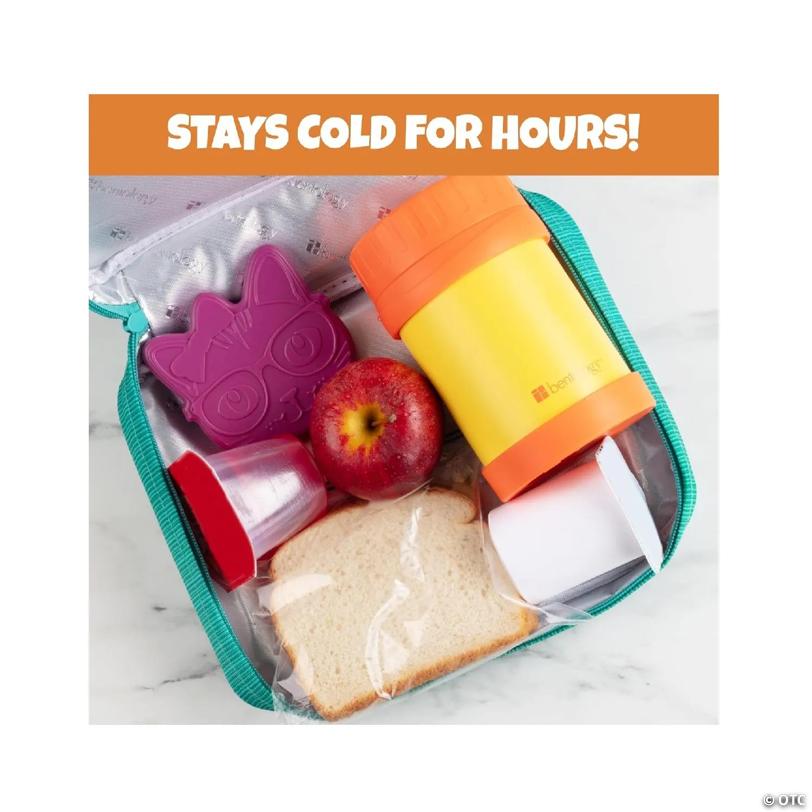 Reusable Hard Ice Pack for Lunch Box, Bento or Bag (3 Pack Ice Kitty) - Keep Cool Freezer Cold Packs, Lasts for Hours - Great for Kids or Adults, Long-Lasting,