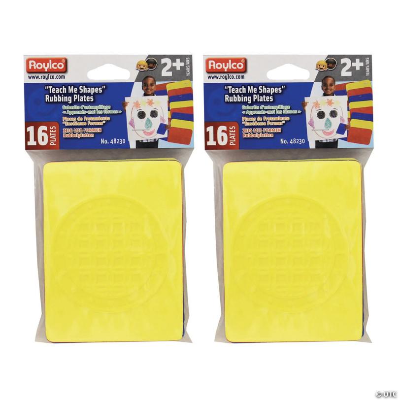 Roylco® Teach Me Shapes Rubbing Plates, 4" x 5.25", 32 count | USA Decoration®