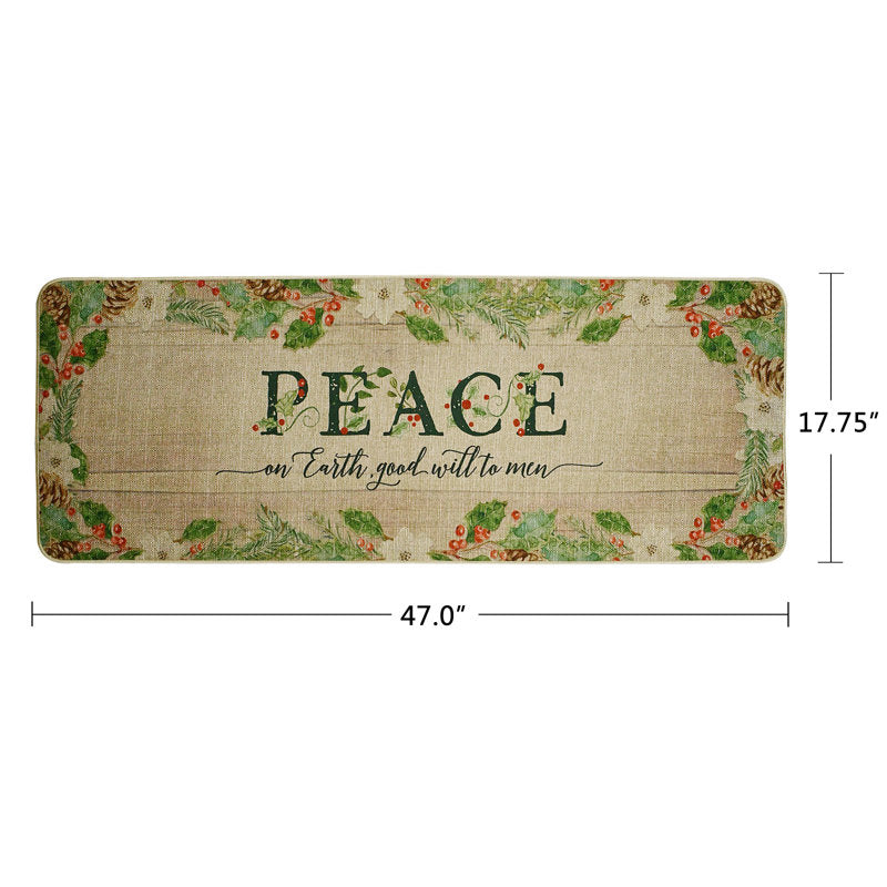 Ruffy Non-Slip Floral Christmas Doormat