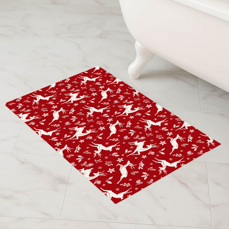 Running Deer Holiday Bath Mat