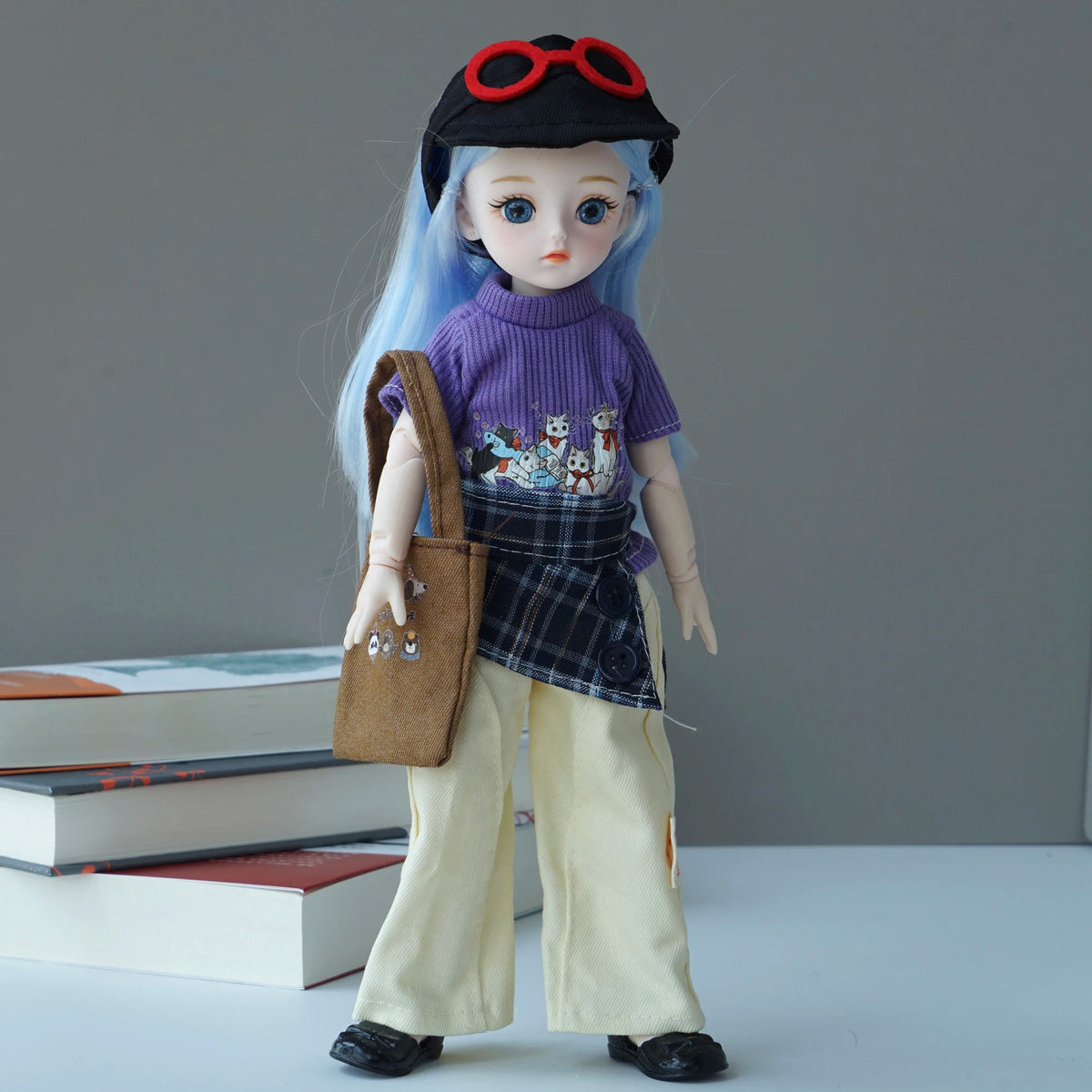 6 Style 1/6 BJD Doll Full Set with Clothes Shoes Bag, 30cm Ball Jointed Doll, Fashion Dress Up Toy for Girls Birthday Gift