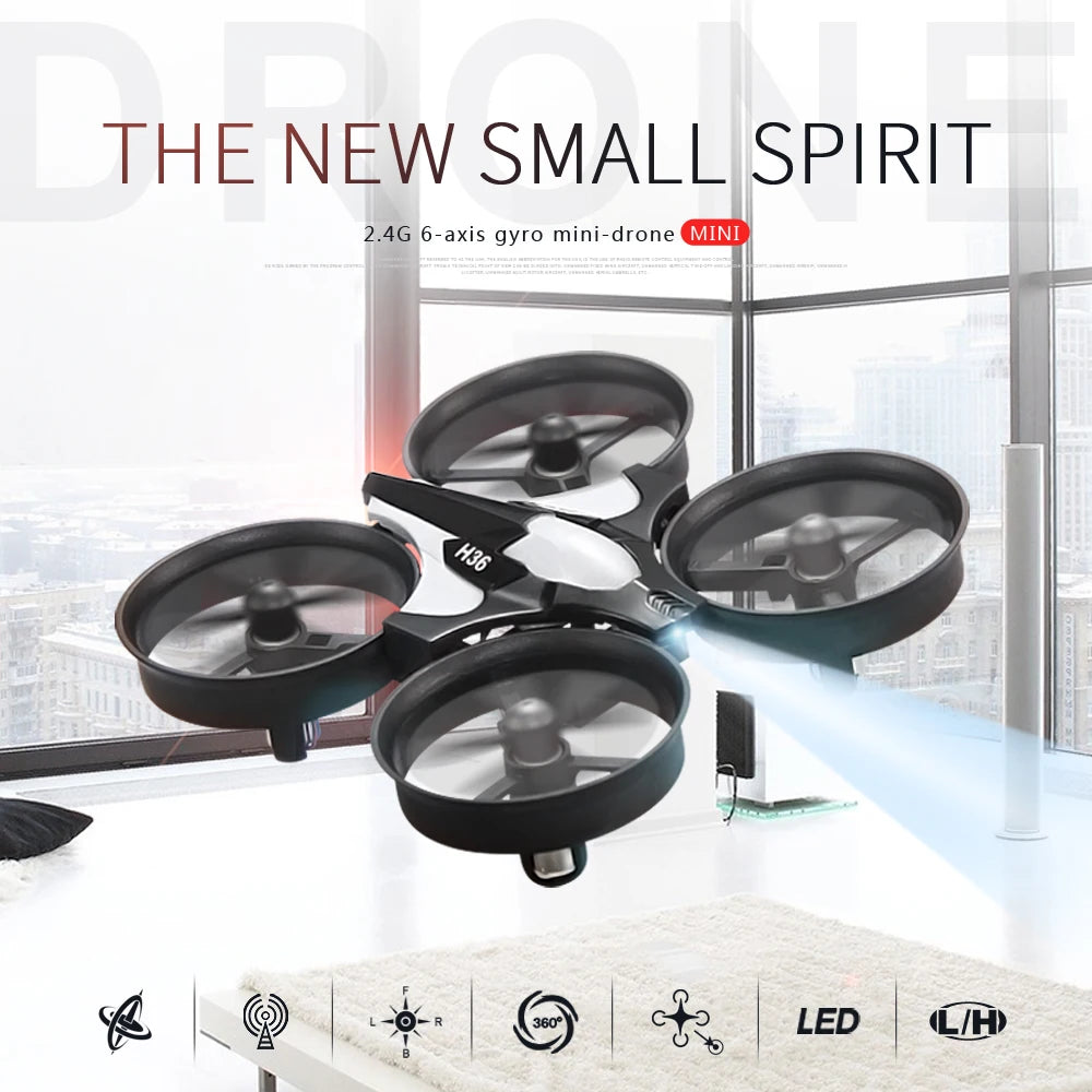 H36 RC Drone Quadcopter 3D Flip Pocket Remote Control Helicopter Plane RC Dron Quadcopter Toys Christmas Gift for Kids JJRC H36