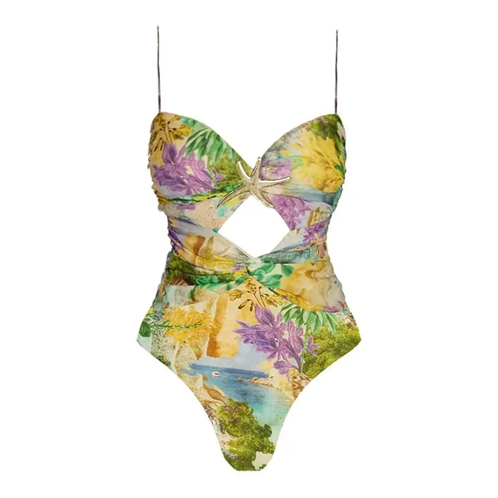 2026 Arrival Push Up Women Bikini Set Floral Printed Ruffle Bikinis Bandage Swimwear Brazilian Biquini Bathing Suit